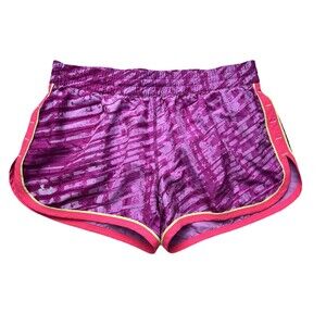 Under Armour Women's HeatGear Running Shorts Small Purple Lined Athletic Workout